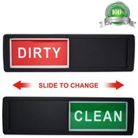 Dishwasher Magnet Clean Dirty Sign Shutter Only Changes When You Push It Non-Scratching Strong Magnet or 3M Adhesive Options Indicator Tells Whether Dishes Are Clean or Dirty (Black)