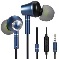 Wired Metal in Ear Headphones,AMLINK in Ear Wired Earbuds with Mic Control,Heavy Deep Bass Stereo Earphones Noise Isolating Headphones Metal Headset