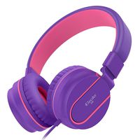 Elecder i36 Kids Headphones Children Girls Boys Teens Foldable Adjustable On Ear Headphones 3.5mm Jack Compatible iPad Cellphones Computer Kindle MP3/4 Airplane School Tablet Purple/Red