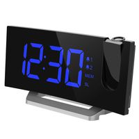 Mpow [Upgraded] Projection Alarm Clock, 5'' LED Curved-Screen Digital Alarm Clock, 4 Dimmer, Dual Alarms, 15 FM Radio, USB Charging Port, Sleep Timer, Snooze Function, Bedroom, Ceiling, Wall