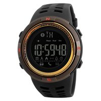 Bluetooth Waterproof Smart Watch for Android/iOS Phones Luminous Sports Digital Watch Support Pedometer Calorie Activity Record Call SMS Notification Remote Camera, Brown and Gold
