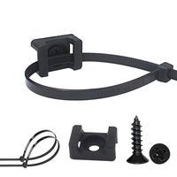 Pro-Grade, Slim, 1x .6 Cable Tie Mounts with Screws 100 Pack. High Strength, Black Zip Tie Bases for Wire Management. Permanently Anchor to Wall, Desk or Baseboard. Run Cords at Your Home or Office