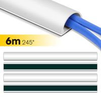 D Channel Cable Raceway, Stageek 245 inch On-Wall Cable Concealer Cord Cover Wire Hider, Self-Adhesive Cable Management Kit to Hide Wires,Cables, Cords for TVs and Computers - 16x15.4, White
