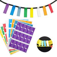 Rolin Roly 16 Sheets Assorted Colors Waterproof Self-Adhesive Tear Resistant Cable Label For Wire Marking and Organizing