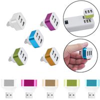Zronji 1 Piece Portable 3 Ports USB2.0 HUB Adapter Splitter Adapters Rotatable Plug Hubs(Color: Random)