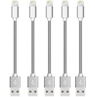CableCord Replacement USB Charging Cable/Data Sync Short USB Compatible for iPhoneX Case/8/8 Plus/7/7 Plus/6/6s Plus,iPad Mini- Space Grey, 8-inch, 5-Pack