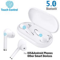 Touch Control Bluetooth 5.0 Earbuds - LarKoo Wireless Headphones Bluetooth Headset Earphones Siri Next/Prior Song Control for iOS,Android Other Smart Devices