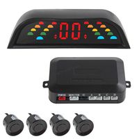 Parking Sensor - BANGWEIER 4 Sensors + Intelligent Digital LED Vehicle Parking Assistance System with Car Cigaratte Lighter