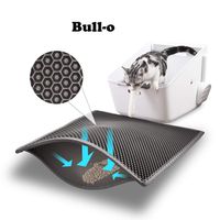 Bull-o Cat Litter Mat Litter Trapper Size 24" X 15", Honeycomb Double-Layer Design Waterproof Urine Proof Material, 2-Layer Sifting Easy Clean Scatter Control