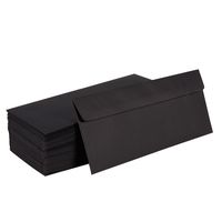 Juvale 100 Pack #10 Black Business Envelopes - Value Pack Square Flap Envelopes - 4 1/8 x 9 1/2 Inches - 100 Count, Black