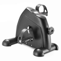 TECHMOO Portable Home Exercise Bike Pedal Exerciser Foot Peddler Portable Therapy Bicycle Leg Peddler Portable Mini Cycle Bike for Hands Arm or Feet Trainer Mini Exercise Bike with Digit Black