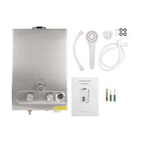 OSLAMP 6L Propane Hot Water Heater Stainless Steel Liquefied Petroleum Gas Water Heater 12KW Tankless Instant Boiler for Bathroom Kitchen Washing Satin Nickel