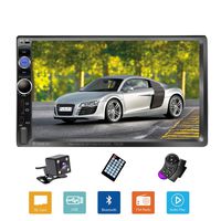 Podofo Double Din Car Stereo/Audio/Radio, 7" Touchscreen Digital LCD Monitor, MP3/USB/SD/FM, Bluetooth, Wireless Remote Control, Rear View Camera, Steering Wheel Control