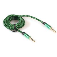 1pc 3.5mm Stereo Car Auxiliary Audio Cable Male To Male for Smart Phone,Tuscom (Green)