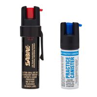 SABRE ADVANCED Compact Pepper Spray with Clip - 3-in-1 Pepper Spray, CS Tear Gas & UV Marking Dye - Maximum Police Strength OC Spray, 10-Foot (3M) Range, 35 Bursts - Optional Practice Spray