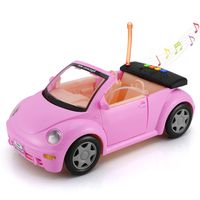 Convertible Car for Dolls (Great for Dolls), Glittering Magenta Convertible Doll Vehicle with Working Seat Belts