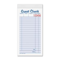 TOPS Guest Check Books, 2-Part, Carbonless, White/Canary, 3-11/32" x 6-3/8",  50 Sets/Pad, 10 Pads/Pack (45702)