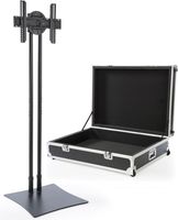 Displays2go 88 Inch H LCD LED Plasma Panel Stands for 32-70 Inch Flatscreens, Steel, Plywood, ABS Plastic Construction - Black (CDSTANDBK)