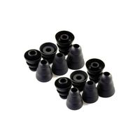 EKIND Triple Flange Replacement Ear Tips, S/M/L Size Triple Three Flange Noise Isolate Silicone Cushion Ear Bud Tips with 4mm Connector Hole, Fit for Most in Ear Earphone (Black,6 Pair)