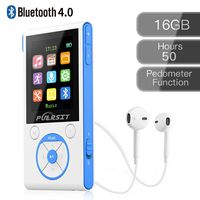 16GB MP3 Playerwith Bluetooth,HiFi Bluetooth MP3 Player 50 Hours Playback Portable Music Player Lossless Sound Media Player by Puersit (White+Blue)