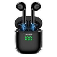 Wireless Earbuds, Fricon N6 Bluetooth Earbuds Touch Control Bluetooth Headphones True Wireless Earbuds Bluetooth Earphones with Charging Case in-Ear Headphones Built in Mic Headset (Black&Silver)