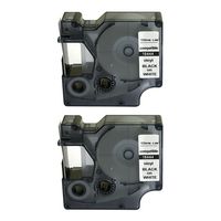 NEOUZA Compatible for DYMO Rhino IND Black on White Vinyl Label Tape 18444 12mm 1/2" (2PK)