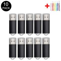 10PCS 2.0/3.0 USB Flash Drive Pen Drive Memory Stick Thumb Stick Pen Black (2.0/16GB, Black)