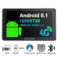 8 inch Double Din JOYING Android 8.1 4GB + 64GB Car Stereo Built-in DSP LCD Touchscreen with 4G SIM Card Slot & 1280×720P Reslution - Supprot Android Auto DSP SPDIF Fast Boot WiFi