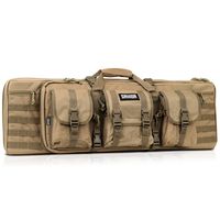 Savior Equipment American Classic Tactical Double Long Rifle Pistol Gun Bag Firearm Transportation Case w/Backpack - 36 Inch Flat Dark Earth Tan
