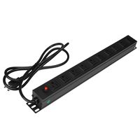 Trenztek 19 Inch 10 Outlets Server Rack Mount Power Distribution PDU, 1U/15A/125V Aluminum Alloy Power Distribution Unit with Surge Protector