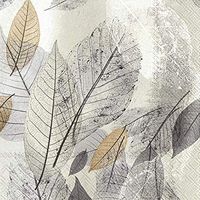 IHR 20 Luxury Paper Lunch Napkins- Fancy Fall (Grey)