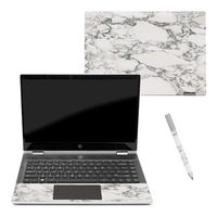 Mightyskins Skin Compatible with Hp Pavilion X360 14" (2018) - White Marble | Protective, Durable, and Unique Vinyl Decal Wrap Cover | Easy to Apply, Remove, and Change Styles | Made in The USA