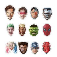 TVP Cool Pop Culture Stickers. Laptop Skins Decals Figure for Ipad Skateboard Luggage Bottle, Waterproof, No Repeat, Mixed 50pcs, (Superhero)