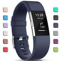 Watch Straps by ALZERO, Strap for Fitbit Charge 2 Adjustable Bracelet Sports Replacement Strap Compatible with Fitbit Charge2 for Women Men (Large: 6.7"- 8.1", Blue)