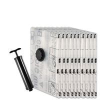 GONGSHI Premium Jumbo Vacuum Storage Bags 10 Pack (40" x 30") Save 80% More Space - Travel Hand Pump Include