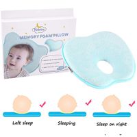 Hidetex Baby Pillow - Preventing Flat Head Syndrome (Plagiocephaly) for Your Newborn Baby，Made of Memory Foam Head- Shaping Pillow and Neck Support (0-12 Months)(Apple Blue)