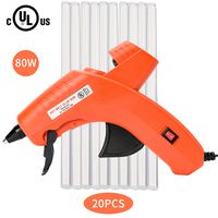 Hot Glue Gun,Full Size (Not Mini) 80W Power High Temp Heavy Duty Melt Glue Gun Kit for PDR,DIY Small Projects,Arts and Crafts,Home Quick Repairs,Artistic Creation (80W-UL+20PCS)