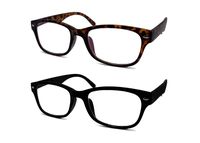 Blue Light Blocking Reading Glasses (two pair) - Blue Light Filter Glasses for Blocking UV Headache [Anti Eye Strain/Promotes Better Nights Sleep]. Computer Tablet Phone Glasses UV400 Transparent Lens