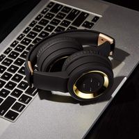 Jinjin Wireless Headset，Wireless Headphones Headset Noise Cancelling Over Ear With Microphone (gold)