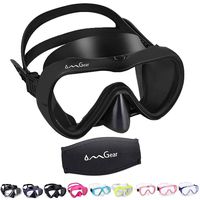 OMGear Diving Mask Snorkeling Gear Kids Adult Snorkel Mask Dive Goggles Silicone Swim Glasses Scuba Free Diving Spearfishing Anti-Leak Anti-Fog Neoprene Strap Cover Impact Resistance (Black-Adult)