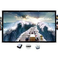 Auntwhale Foldable 16:9 HD Display 40 inches Projector Screen Polyester Projection Curtain Home Cinema Outdoor Courtyards 49×88cm White Background + Black Edge
