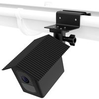 TIUIHU Gutter Mount with Weatherproof roof for Arlo Pro, Arlo Pro 2 - No Tools and Simple Install Outdoor Wall Mount（Black）