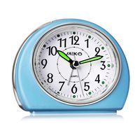 MEKO Alarm Clocks Non-Ticking for Bedrooms, Smart Tickless AA Battery Powered Travel Alarm Clock with Snooze and Nightlight, Silent No Ticking Bedside Clock(Blue)