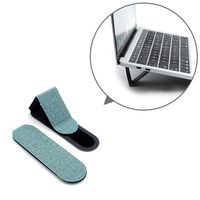 SenseAGE (2pcs-Pack) Foldable & Adjustable Multi-Angle Design Adhesive Flip Stand Holder for Laptop, MacBook, Tablet, Phones - Light Green