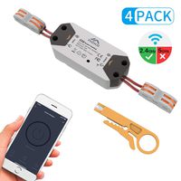 MoKo Smart WiFi Relay Switch, 4 Pack Wireless Smart On-Off Switch, 10A, Remote Control Light Switch Timer Controller for Household Appliance Compatible with Alexa, Google Home and IFTTT - Grey