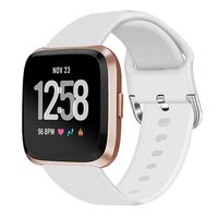 Veiai Sport Bands Compatible with Fitbit Versa,Soft Rubber Wristbands Versa Accessories for Women and Men (White)