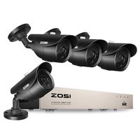 ZOSI 1080P Security Camera System 8 Channel HDMI 4 in 1 CCTV DVR with 4 Pack 2.0MP Bullet Cameras 120ft night vision weatherproof with no HDD Outdoor Indoor Surveillance System