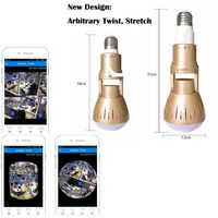 Upgrade Wireless Bulb Hidden Camera -LiyaHa 360 Degree Panoramic Fisheye Lens LED Security Night Vision Cameras Lights Remote View Motion Detection