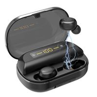 SKYLMW Wireless Earbuds 5.0 Bluetooth True Wireless Headphones IPX8 Water-Proof HiFi Sound Bass Sport Headphone with Multi-Functional 4000 mAh Charging Case (Black)