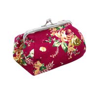 NEARTIME Women Wallet, Peony Print Small Wallet Hasp Purse Clutch Bag (Hot Pink)